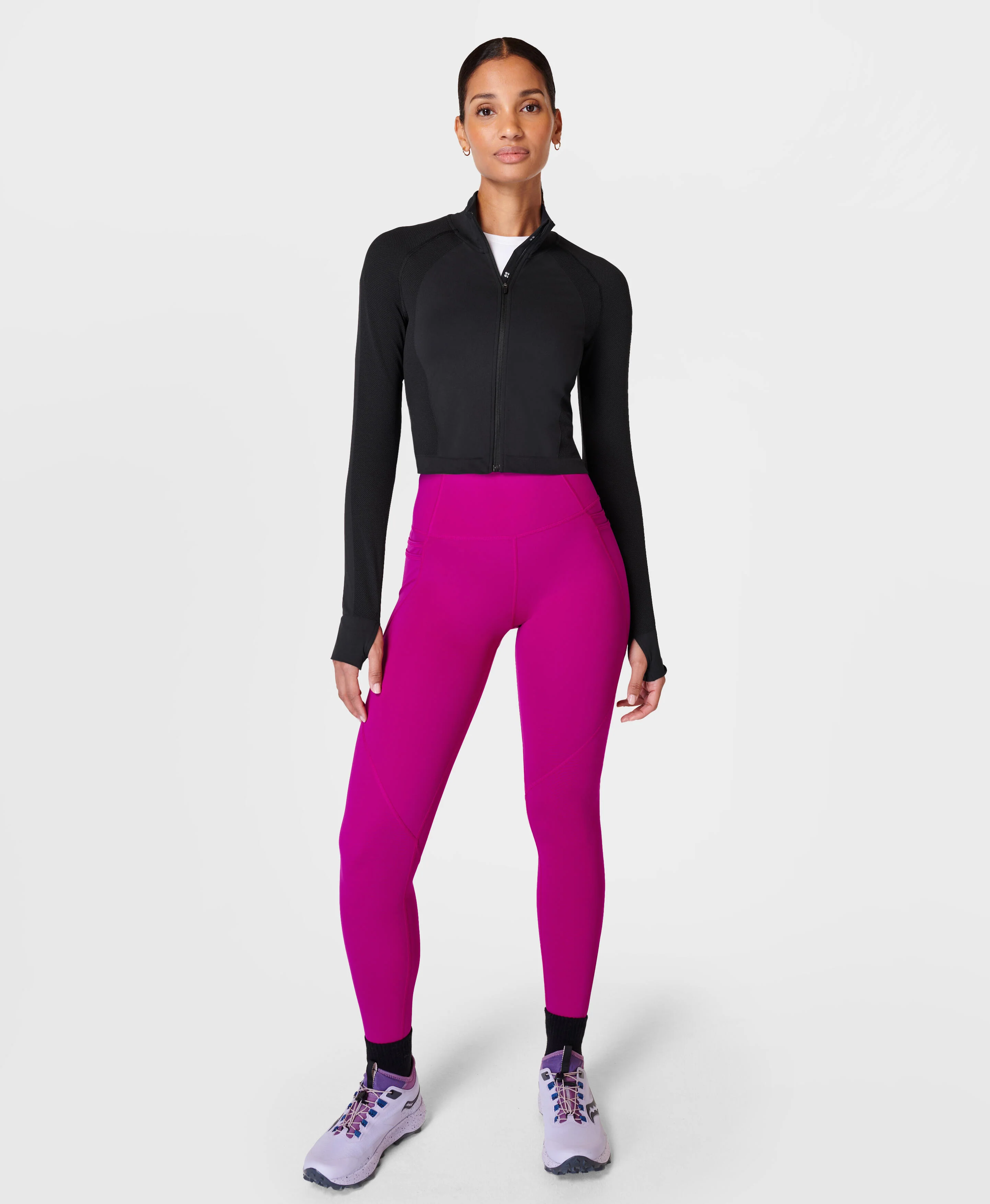 Athlete Crop Seamless Workout Zip Up - Image 4