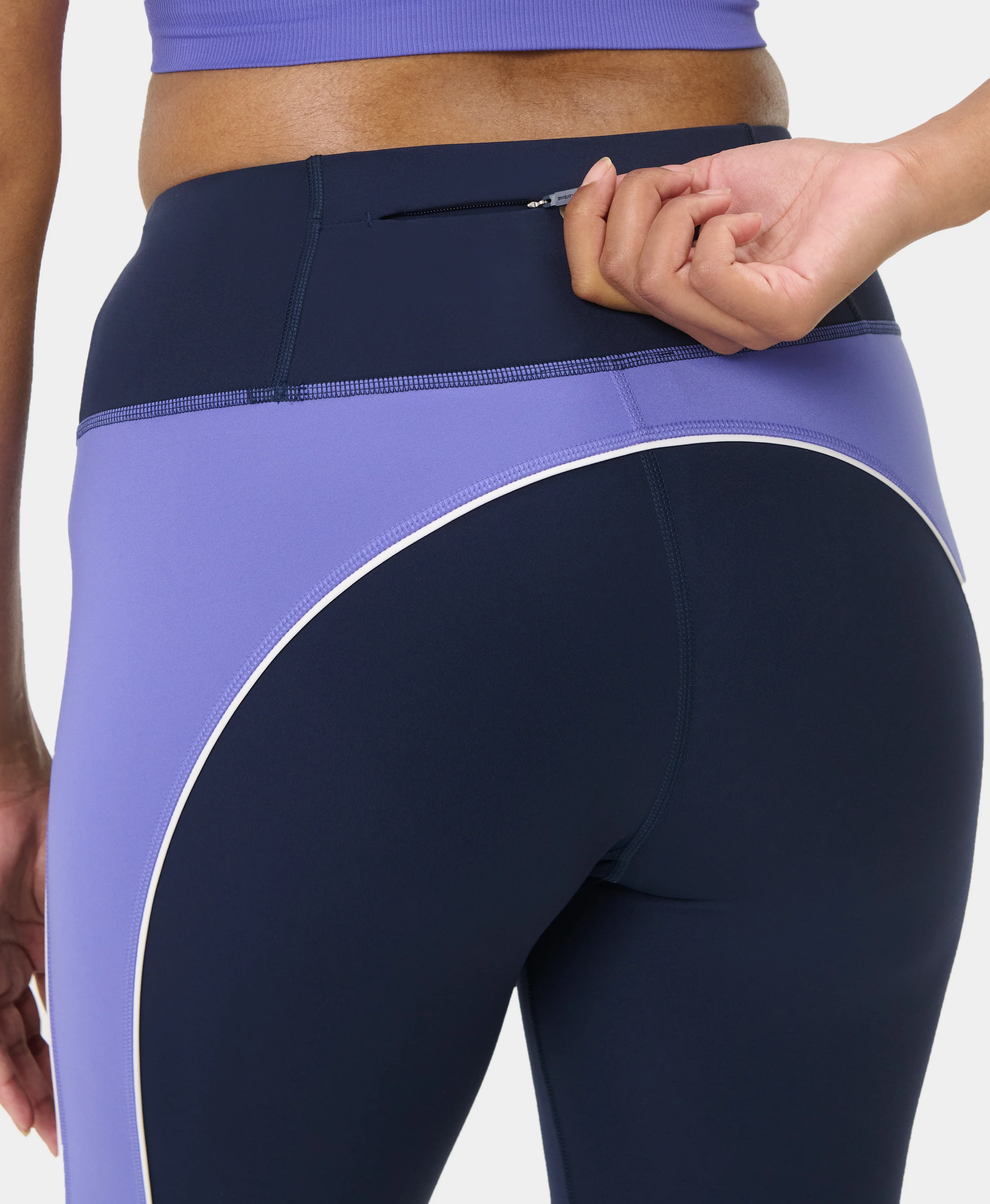 Power 7/8 Colourblock Workout Leggings - Image 6