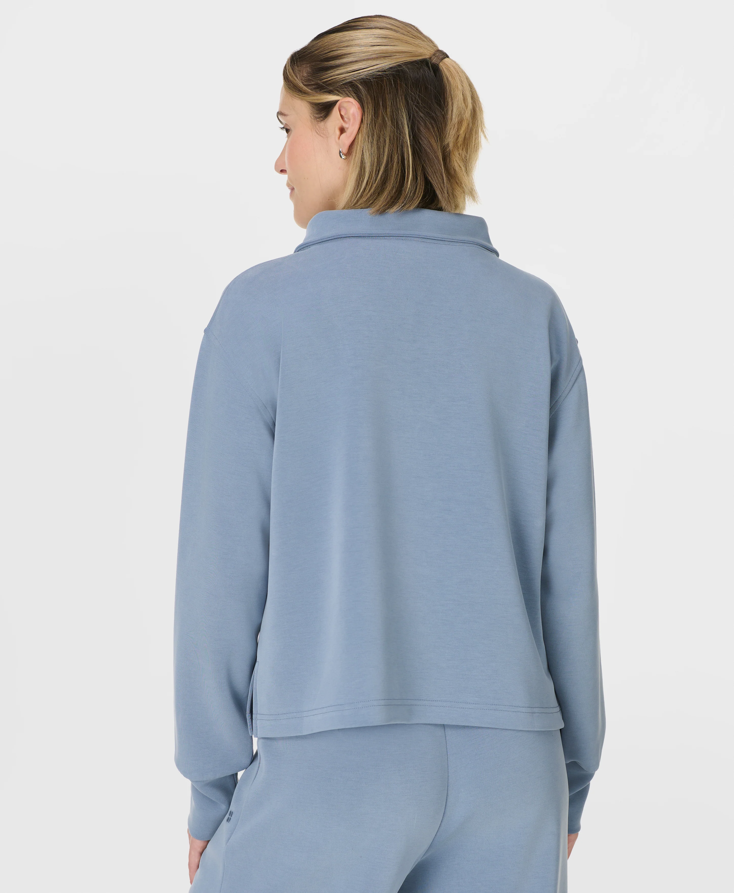 Sand Wash Half Zip Crop Sweatshirt - Image 3