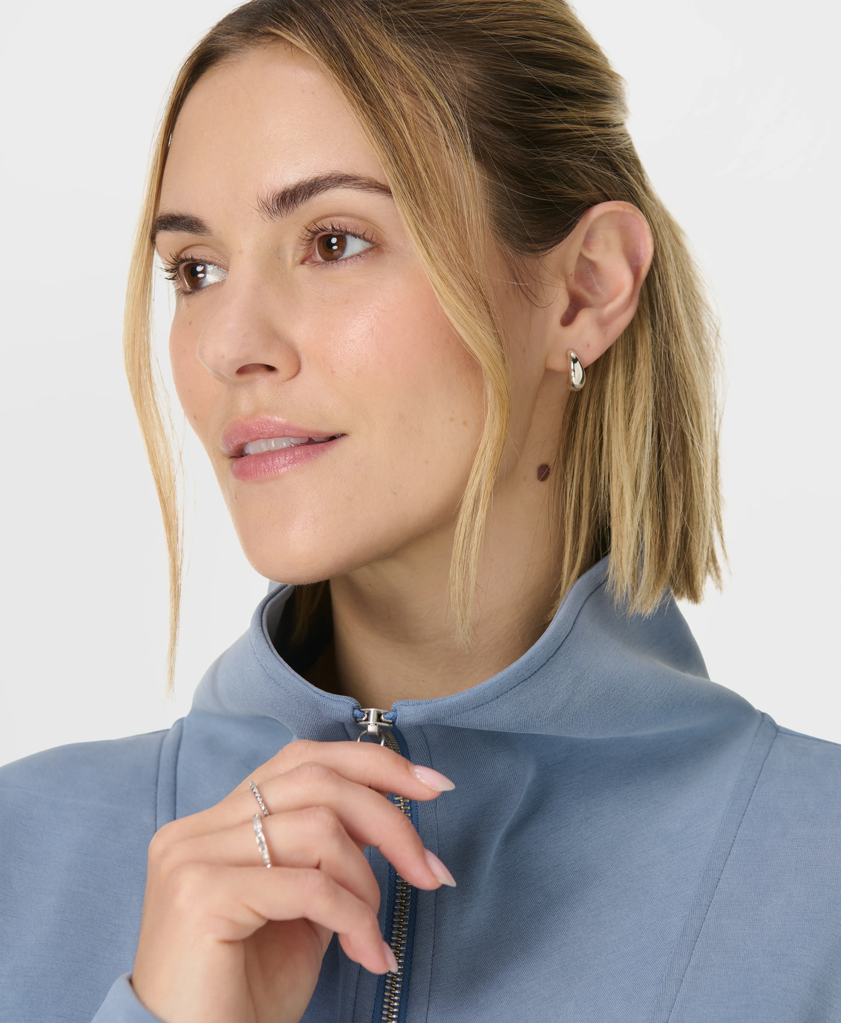 Sand Wash Half Zip Crop Sweatshirt - Image 6