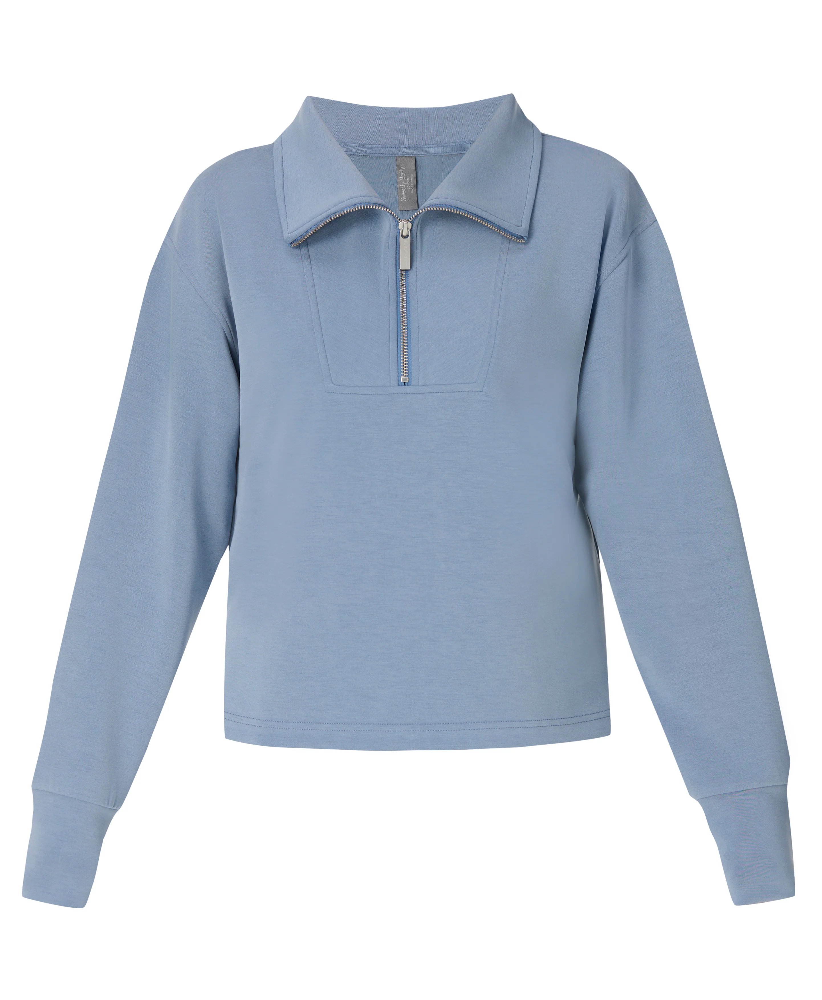 Sand Wash Half Zip Crop Sweatshirt - Image 7